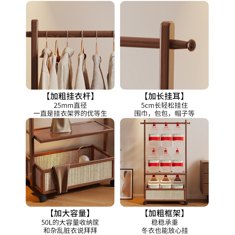 Haichuan percha de ropa dormitorio alquiler multifuncional estante doméstico percha de ropa de madera maciza percha de sombrero percha de ropa de niños personalizada image 4