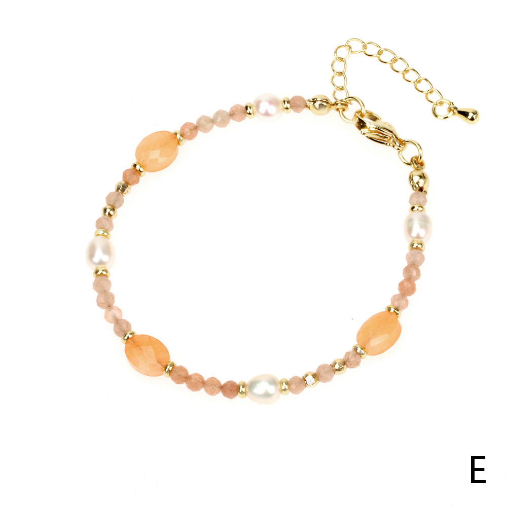 fashion natural section blue gold beaded freshwater pearl copper bracelet wholesale