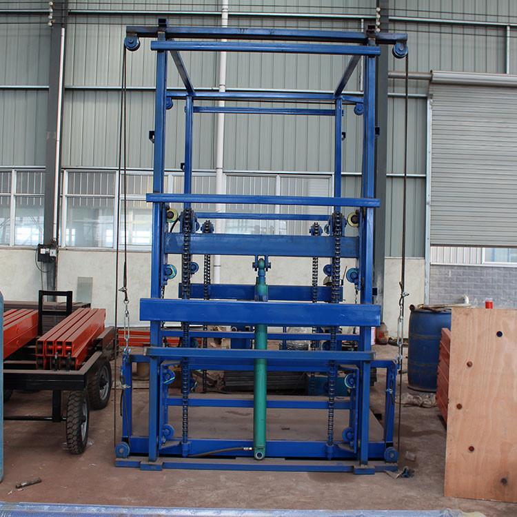 Plataforma de riel único y doble para elevador hidráulico tipo cadena de elevador de carga de cuatro columnas