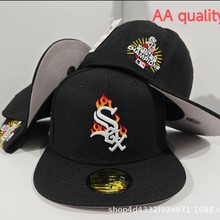 2025新款热销跨境外贸MLB棒球帽平沿尺寸帽白袜队赛事运动平檐帽