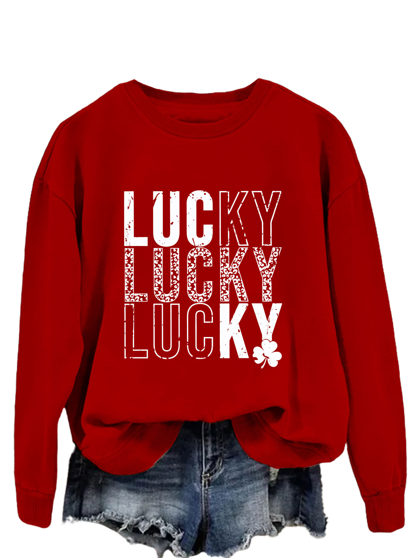 Women's Hoodies Long Sleeve Printing Streetwear Shamrock Letter display picture 27