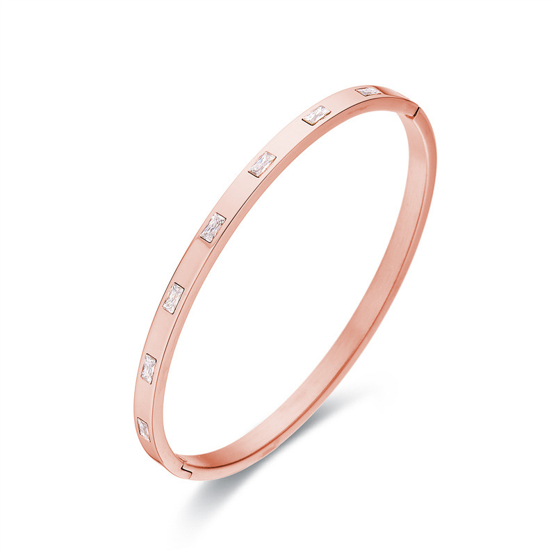 Daily Occasion 304 Stainless Steel Material PVD Coated Real Gold Plated Solid Color Stainless Steel Streetwear Waterproof Non Tarnish Bangle