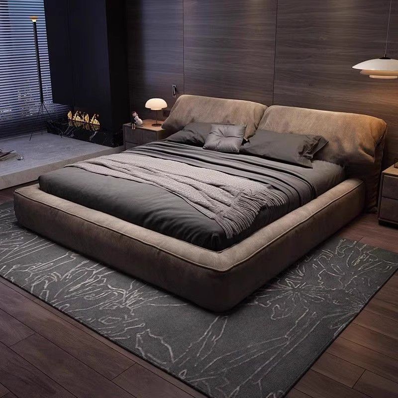 Nórdico estilo ins cama de tela de orejas de elefante de lujo ligero estilo crema dormitorio principal simple y moderno cama doble roja suave