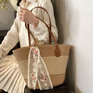 Capacious shoulder bag, woven fashionable one-shoulder bag