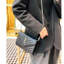 原标秒发鱼子酱信封包杨树林包包女带标链条小众设计感真皮信封包