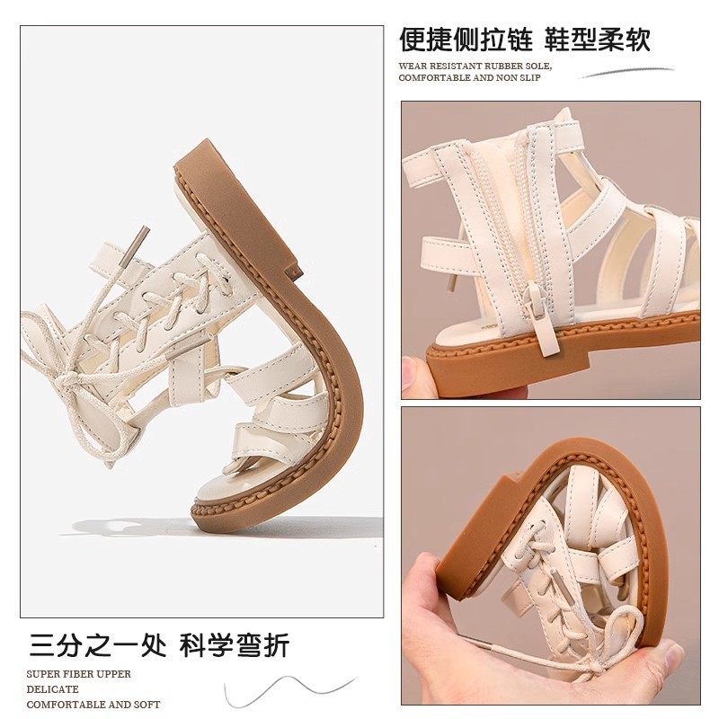 女童鞋子儿童罗马公主凉鞋2025新款夏季女孩中大童软底洋气沙滩鞋|undefined