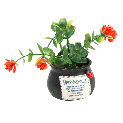 Creative simulation green plant potted flower plant auspicious fruit potted car central control bonsai mini flower pot ornaments
