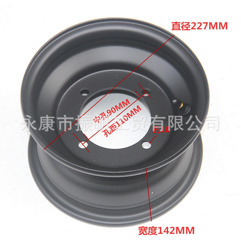 Go-Kart Atv Beach Bike 8inch Iron Wheel Hub Front 19X7-8 17X 7-8inch Tire Silver Black Rim