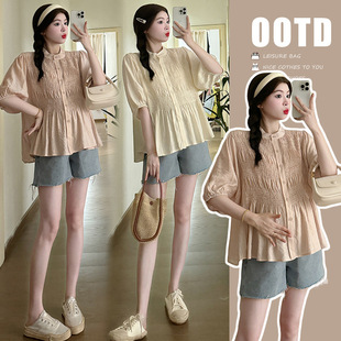 in stock Real Shot Summer New Shirt Loose Pregnant Women Top