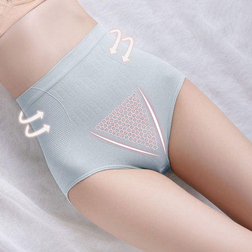 Seamless High-Waist Panties for Women: Honeycomb Graphene Antibacterial Tummy-Control Underwear, Women's Traceless Body-Shaping Triangle Briefs with a Honeycomb Design