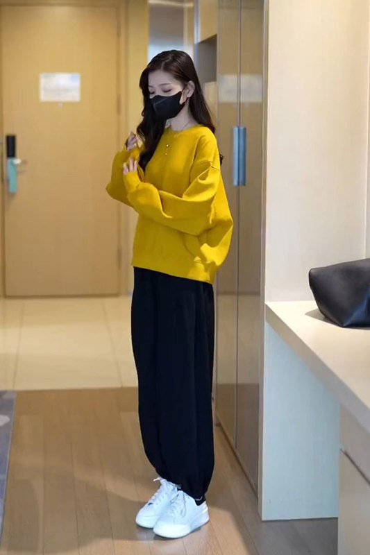 春秋季新款洋气休闲运动小个子穿搭一整套时尚宽松胖mm卫衣两件套|undefined