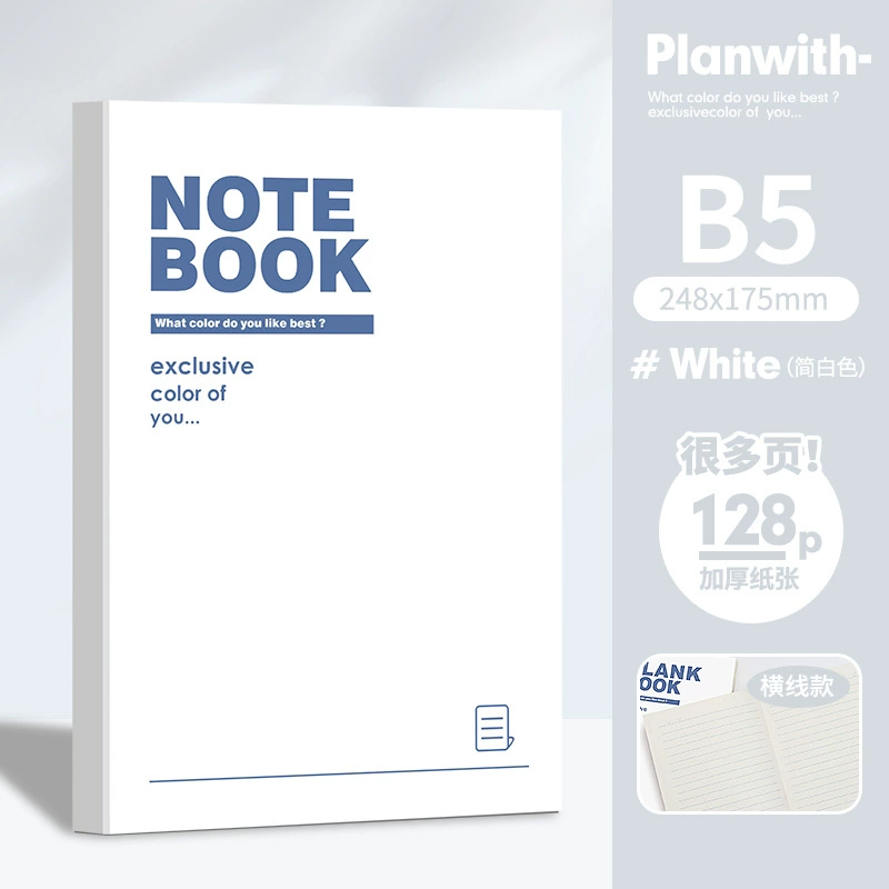 Notebook for Elementary Students, 128 Pages, A5/B5 Options, Thick Paper, Pastel Covers