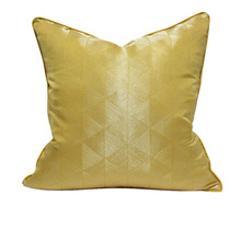 轻奢样板房抱枕客厅沙发卧室枕套黄色摆件简约现代居家软装靠垫套