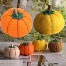 跨境羊毛毡南瓜挂件装饰羊毛球戳戳乐儿童万圣节感恩节发饰材料