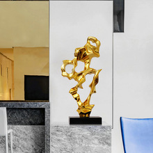 抽象艺术假山雕塑酒店会所售楼处现代透明树脂装饰品客厅玄关摆件