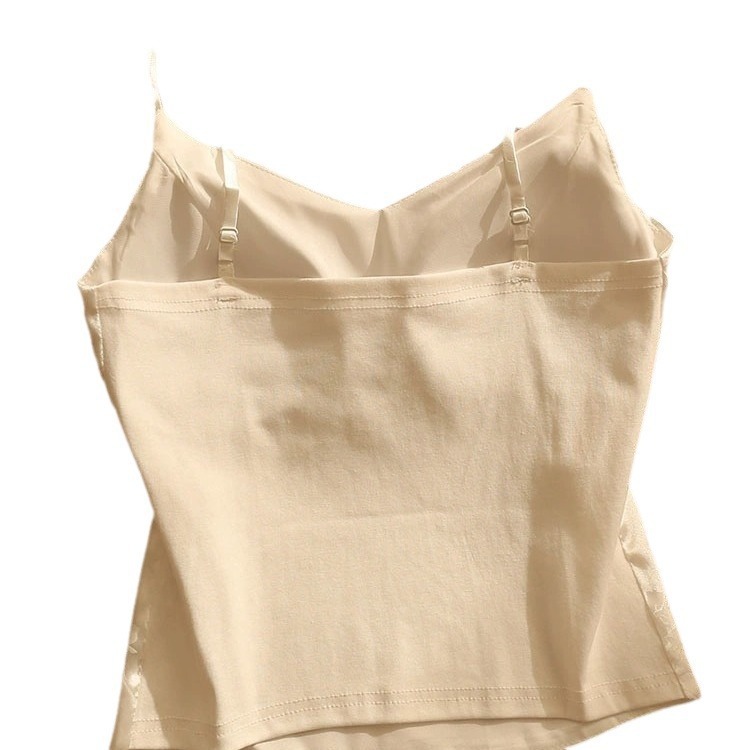 8103 # 中国風のジャカードサテンキャミソール女性用胸パッド付きハイエンドニッチショートボトム|undefined