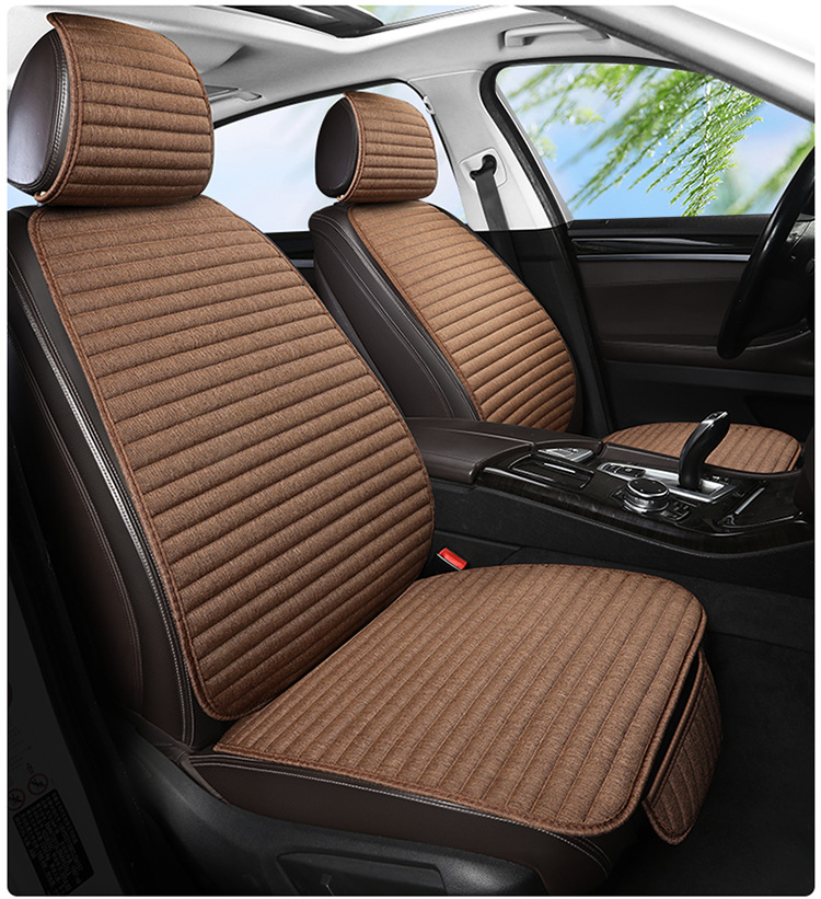 Linen Car Seat Cushion Wholesale Four-Season Universal Breathable Small Waist Three-Piece Set Multi-Piece Set Main and Passenger Single Seat Foreign Trade