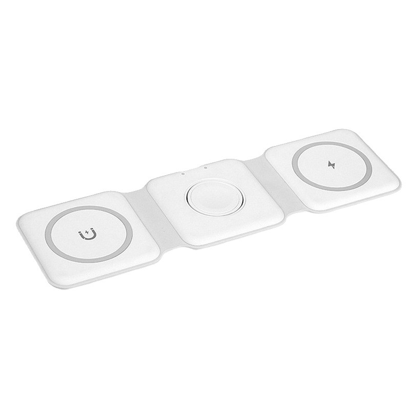 Cargador inalámbrico plegable de escritorio del cargador inalámbrico magnético tres adentro caliente conveniente para el reloj de Las auriculares del teléfono móvil de Apple