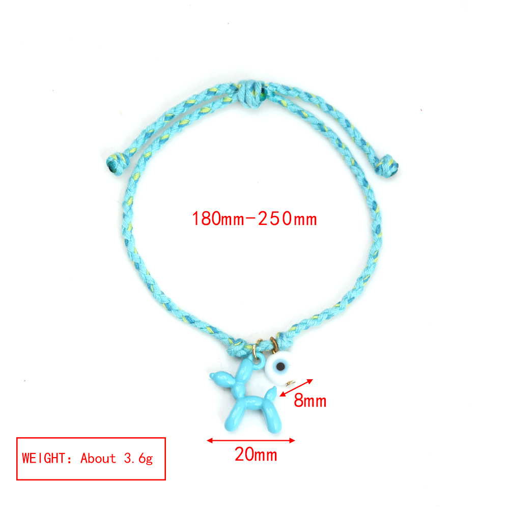 1 Piece Quantity Daily Occasion Alloy, glass, rope Material Simple Style Balloon Dog Alloy Glass Rope Cord String String Bracelets Wholesale
