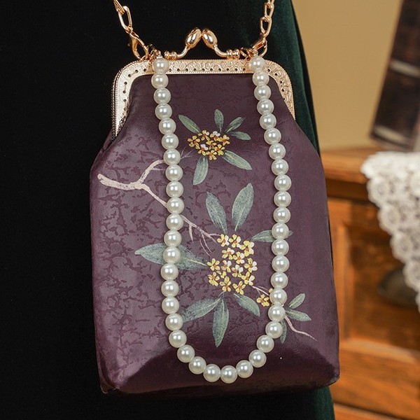 Mala de mão vintage estilo chinês com fecho dourado para mulher_voghion.com