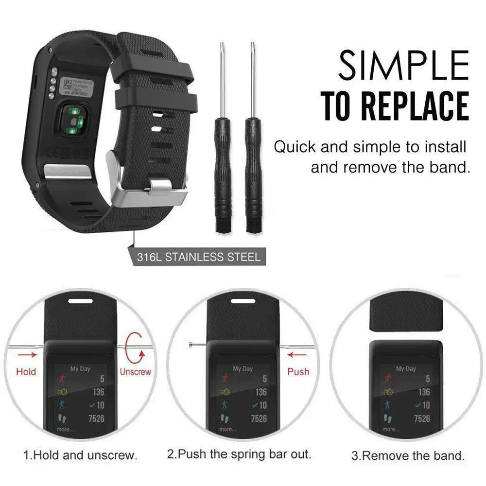 Подходит для Garmin vivoActive HR силиконовый ремешок VivoActive HR фактура ремешка для часов