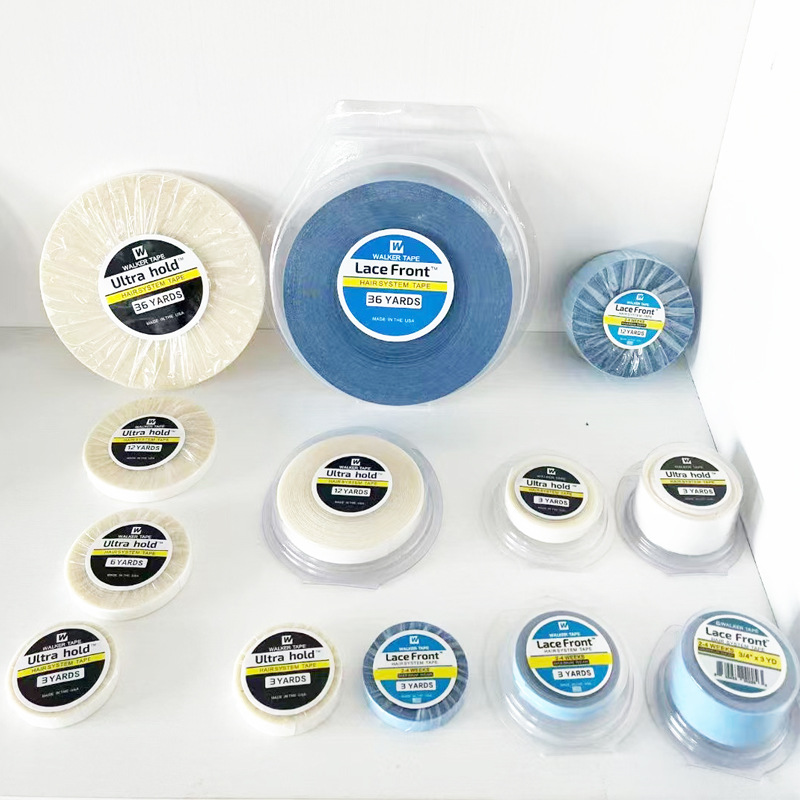 Cross-border pu wig hair tape high viscosity reissue double-sided tape US walker blue glue biological wig tape
