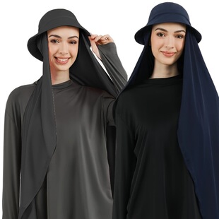 New fashion monochrome suit headscarf solid color chiffon plus fisherman hat scarf hat conjoined combination summer sunshade