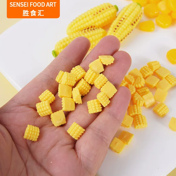 Pvc Mini Realistic Corn Piece Model, Simulated Food Corn Segments for Pretend Play, Mini Kitchen Ingredient Accessories