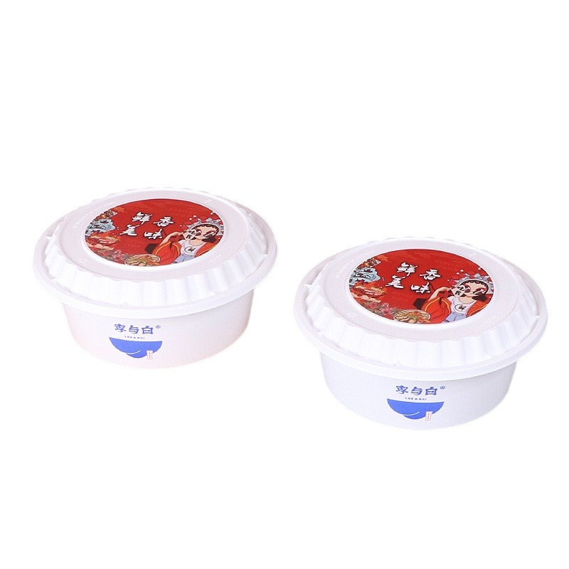 Caja de embalaje desechable 168cm cubierta para llevar caja de almuerzo redonda engrosada plástico PP tazón cubierta de impresión L película interior impresión de la etiqueta