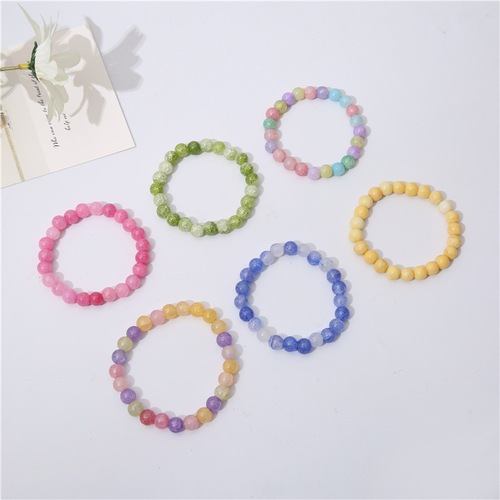 New style jade broken glass beaded bracelet for women, soft rosary beads, toy accessories, cracked non-fading explosive bracelets wholesale