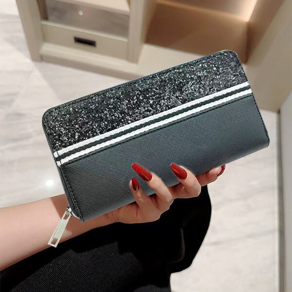 Amazon 2022 new ladies wallet long girls zipper bag Korean fashion multi-functional women's bag a hair