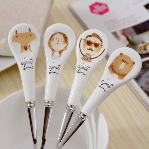 zakka Nordic creative stainless steel knife, fork, soup spoon, western tableware set creative gift cute wholesale