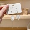 Retro fashionable small earrings with tassels, design silver needle, wholesale