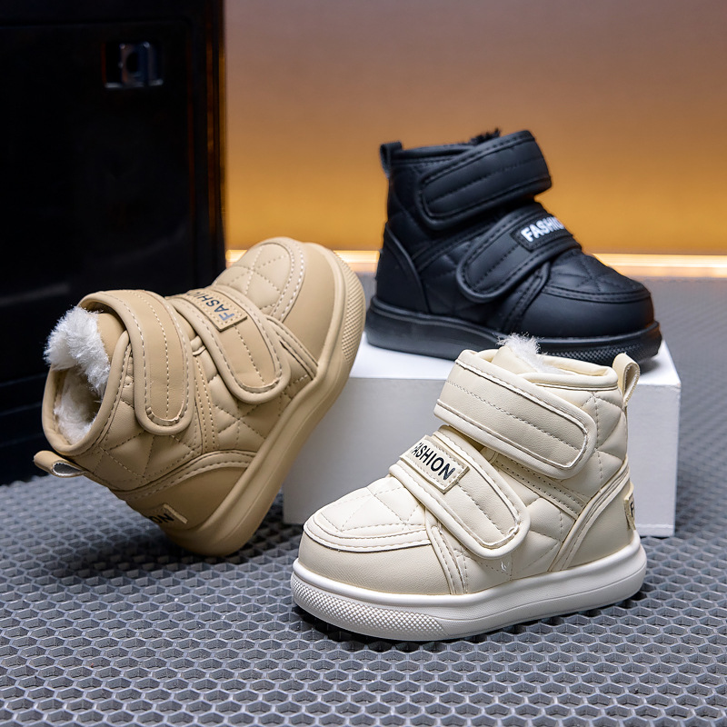 Botas de nieve para niños 2026 invierno nuevos zapatos de bebé antideslizantes, impermeables y gruesas botas de algodón a prueba de frío para niños image 1