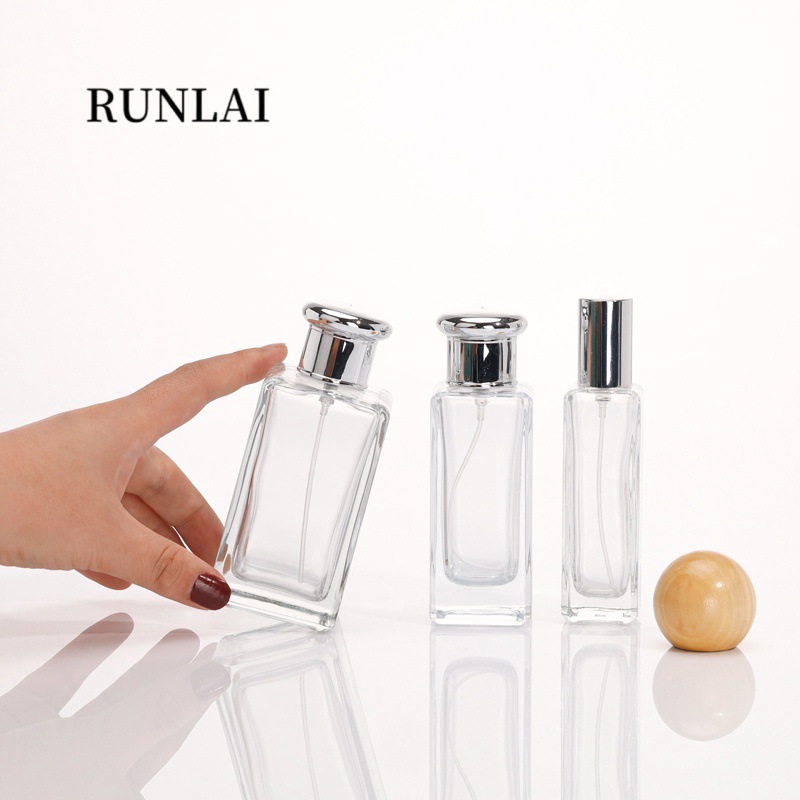 现货50ml卡口方形香水瓶 高级感香水分装瓶 100ml玻璃香水瓶