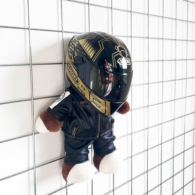 Motosiklet dəbilqələri, helmet bear AGV motorcycle - height-28cm-light-green-black-bearshoei-black-antupgraded-tail-wing