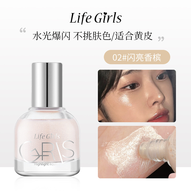 Lifegirls Diamante Starlight Líquido de alto brillo Cabezal de bola Iluminación Flash Líquido Resplandante Fabricante de fuente de reparación de alto brillo