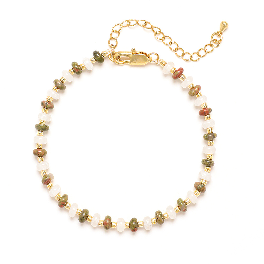 5g Weight Bracelets Classification 1 Piece Quantity Casual, Daily Occasion Stainless Steel, natural stone Material Color Block Pattern Women's Gender Vintage Style Style Vintage Style Color Block Stainless Steel Natural Stone Bracelets In Bulk 7