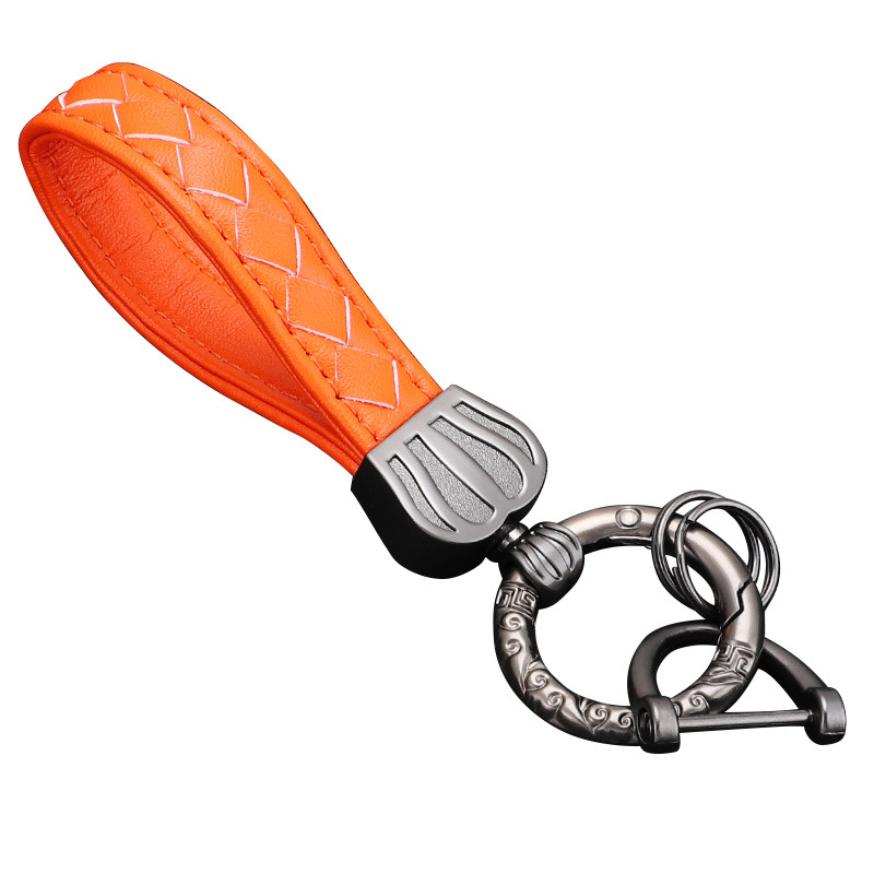 Productos transfronterizos Llavero de coche Corona Llavero de metal Material de aleación de zinc Cuerda de cuero duradera de alta gama Llavero