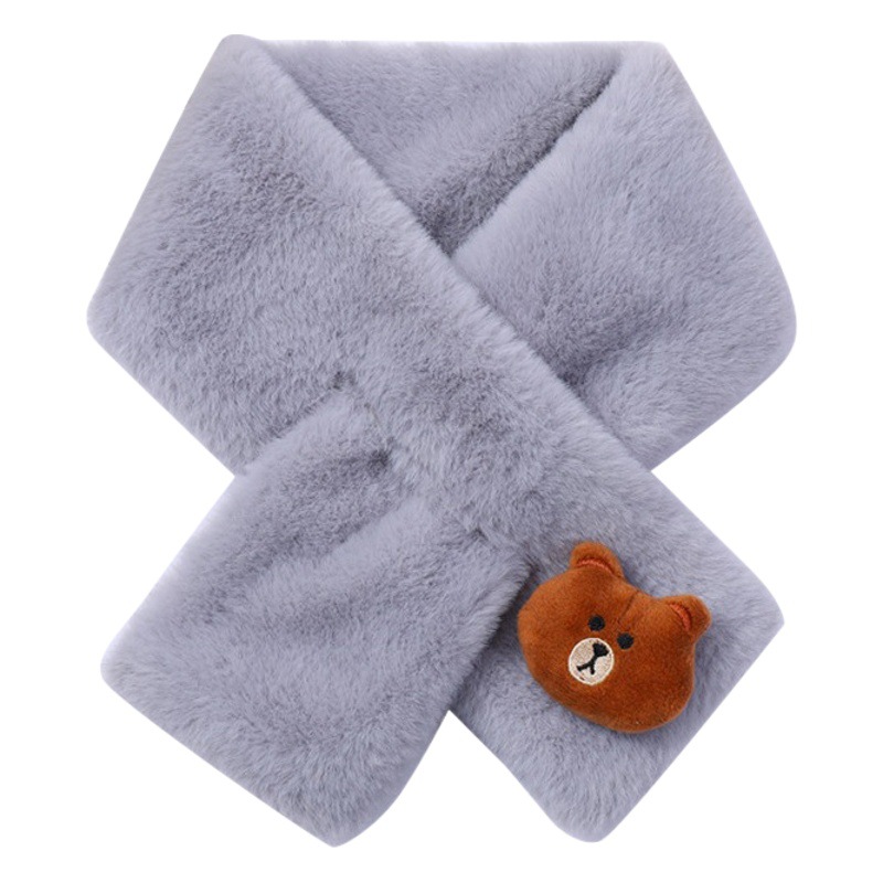 Children's scarf cute bear scarf baby boys' and girls' warm collar new all-match plush children's scarf