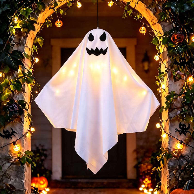 Transfronterizo Halloween LED iluminado fantasma decoración colgante fantasma chandelier horror patio props de Halloween