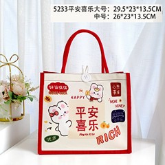 ギフト袋ファッションスポット亜麻布袋シンプルネット赤祝日にプレゼント袋の美しい手提げ袋包装を厚くする