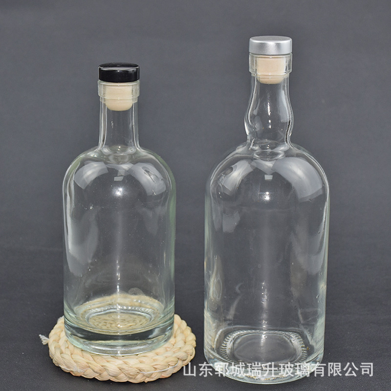 食品级透明玻璃白酒瓶一斤装密封空酒瓶红葡萄酒洋酒分装瓶现货