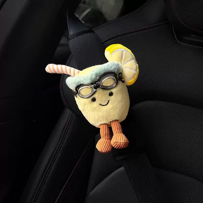 Plush Doll, Car Decoration, Anti-Neck – Seat belt shoulder pad - black-shoulder-pads-lemonade-no-specifications