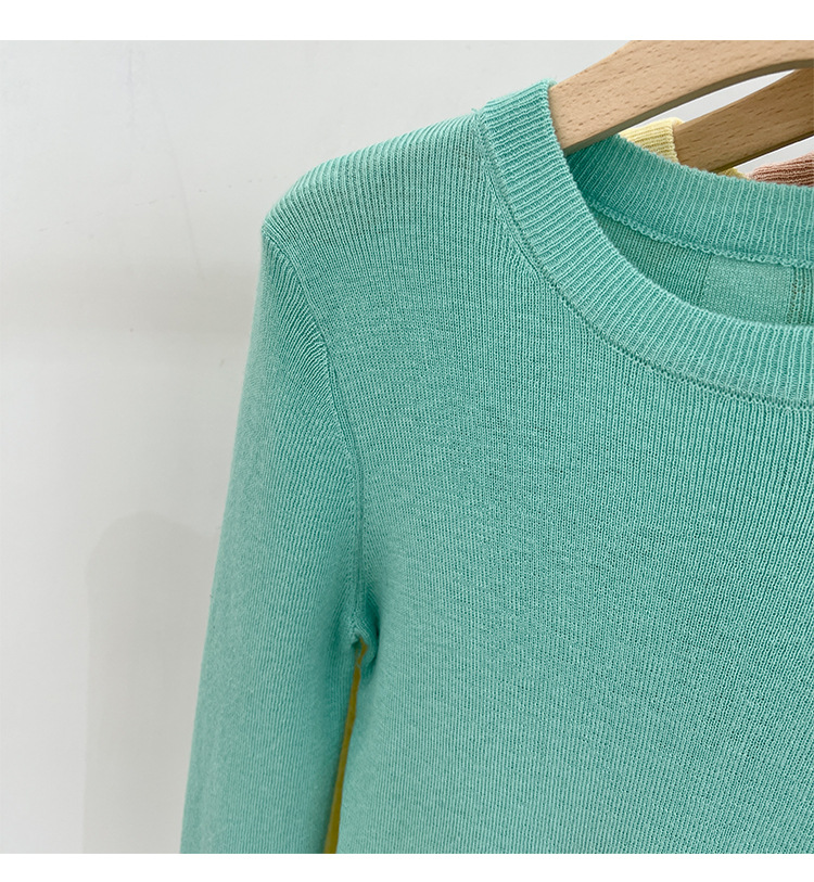 315g Weight Long Sleeve Sleeve Length Pullovers Placket Type Spandex, Polyester Fabric Type Short Top Length Knitwear Tops Type Daily Occasion Round Neck Neckline Slim Fit Type Solid Color Pattern Spring, Autumn Season Women's Gender Casual, Simple Style Style Wholesale Women's Casual Simple Style Solid Color Long Sleeve Sweaters & Cardigans 30