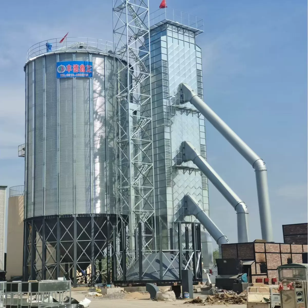 粮食钢板仓丰德鑫正10到10000吨小麦玉米粮食防潮防虫储粮仓平底