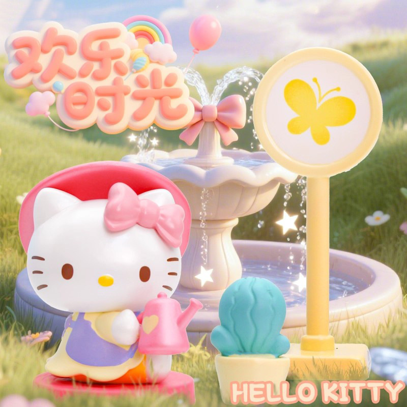 正版新品Sanrio characters夏日黑皮系列冲浪盲盒手办摆件批发礼|undefined