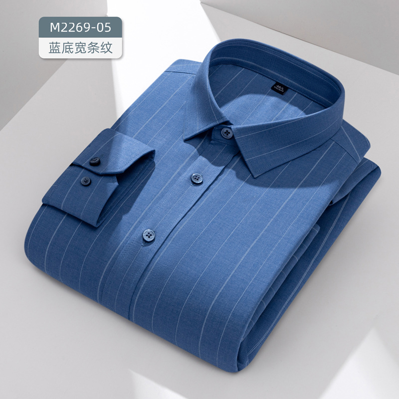 Camisas cálidas de invierno personalizadas de alta calidad para hombres con mangas largas y camisa de lana gruesa a rayas sólidas delgada