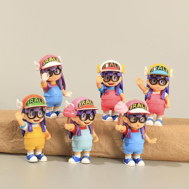 6 Arale Figures Anime Dr. Dharma and Dolls, Little Clouds, Ding Xiaoyu Ornaments