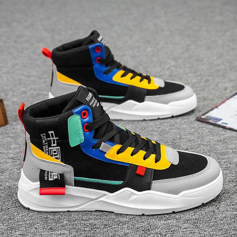High Top Sneakers Herrenschuhe Winter Neu Frühling Und Herbst Atmungsaktiv Lässig Vielseitig Plus Samt Baumwolle Sport Trendy_voghion.com